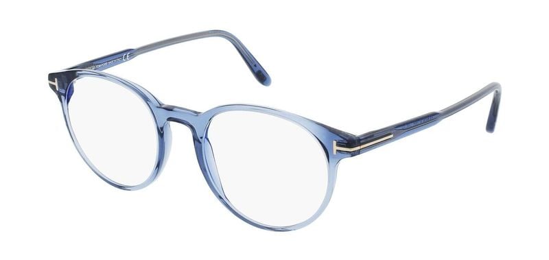 Tom Ford Rund Brillen FT5695-B Blau für Herren