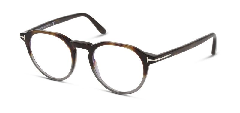 Tom Ford Round Eyeglasses FT5833-B Marron for Man