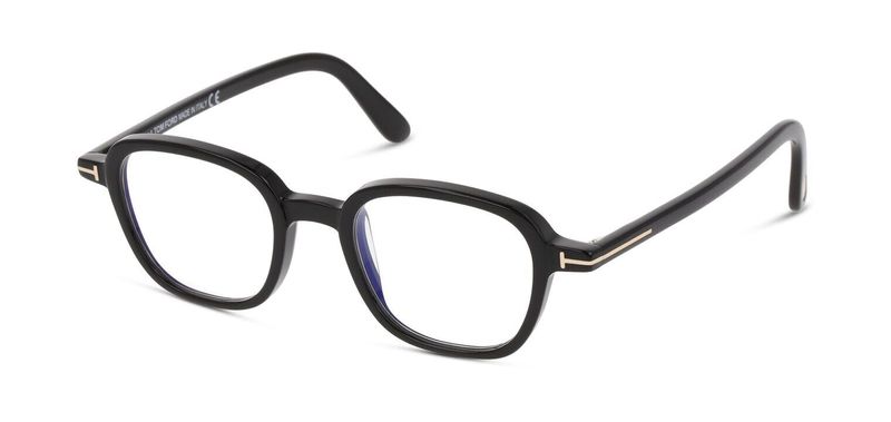 Tom Ford Rectangle Eyeglasses FT5837-B Black for Man