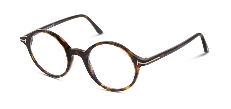 Lunettes de vue Tom Ford Ronde FT5834-B Havana pour Homme