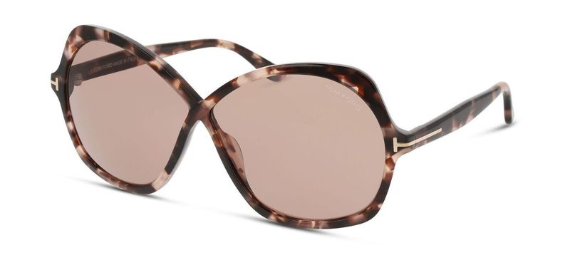 Tom Ford Rectangle Sunglasses FT1013 Havana for Woman