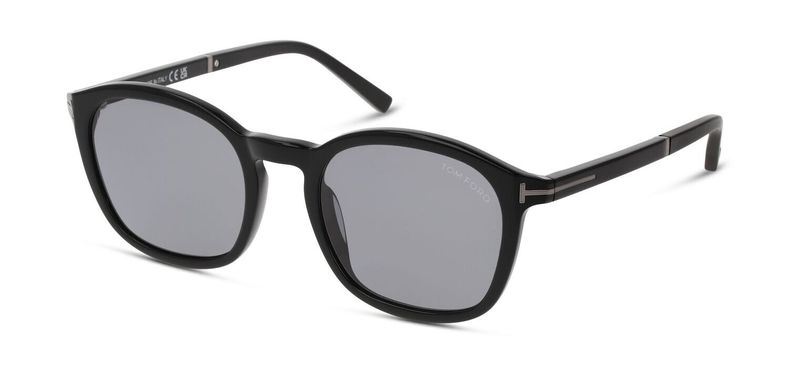 Tom Ford Rectangle Sunglasses FT1020-N Black for Man