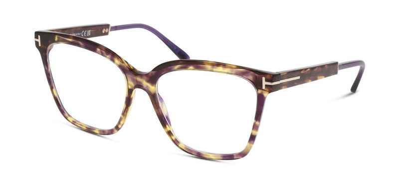 Tom Ford Quadratisch Brillen FT5892-B Schildpatt für Dame