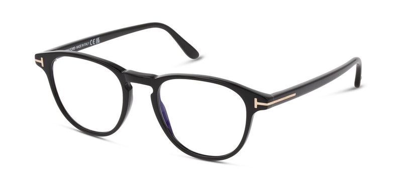 Tom Ford Round Eyeglasses FT5899-B Black for Man