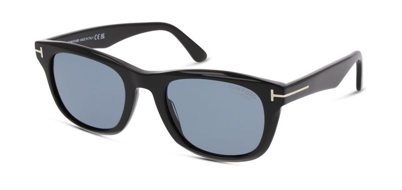 Tom Ford Rectangle Sunglasses FT1076 Black for Man