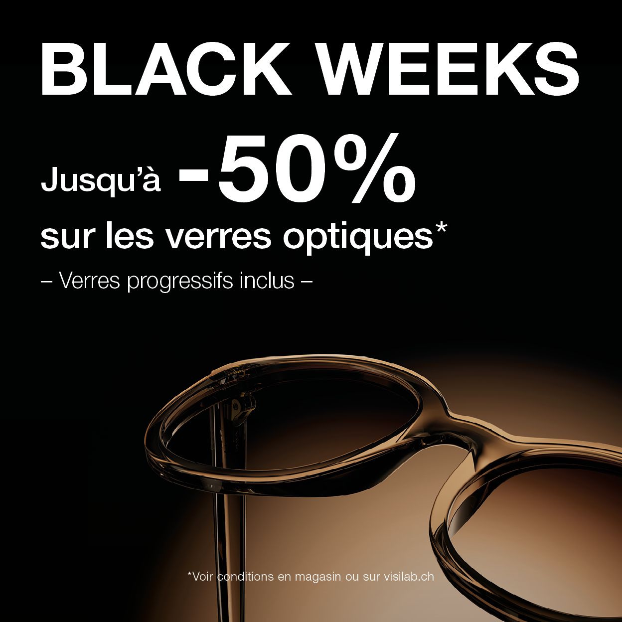 Jusqu’à -50% sur les verres optiques Verres progressifs inclus