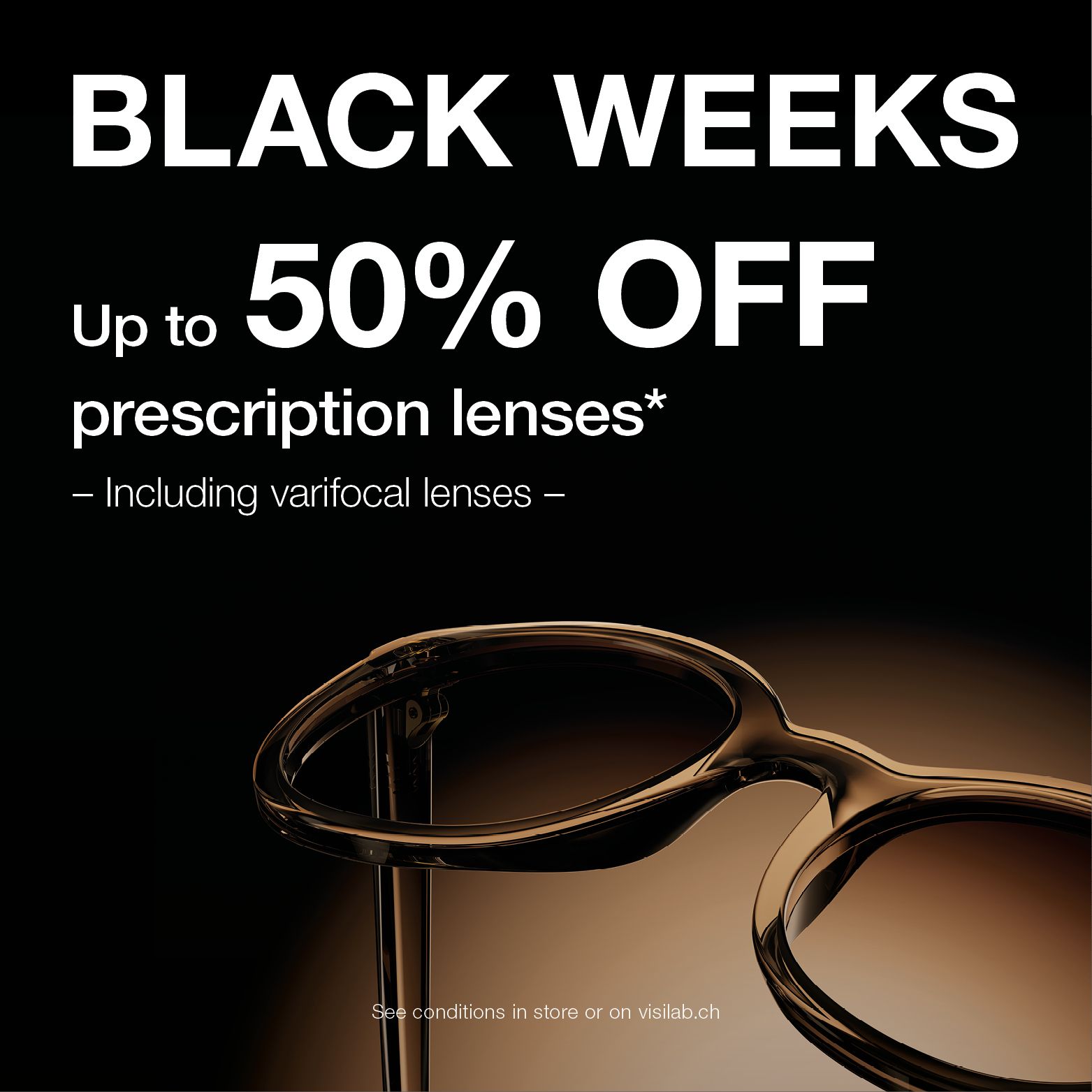 Up to 50% OFF prescription lenses Including varifocal lenses