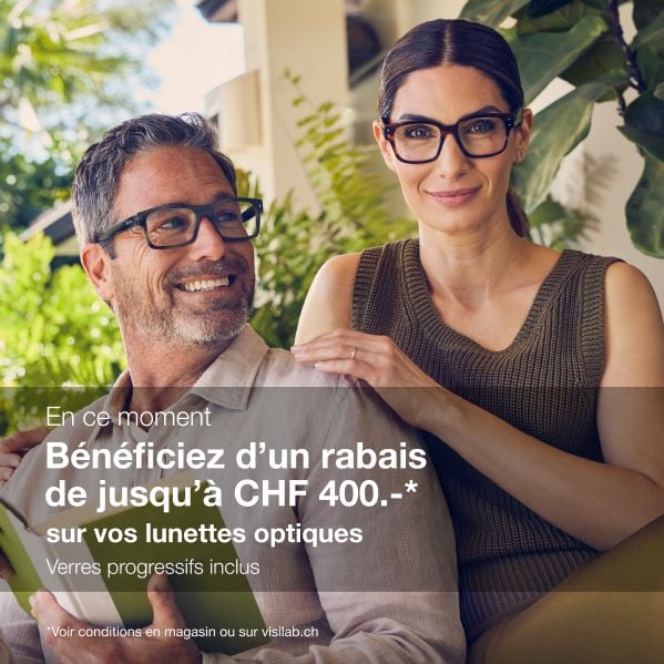 Jusqu'&agrave; CHF 400.- de rabais sur vos lunettes optiques