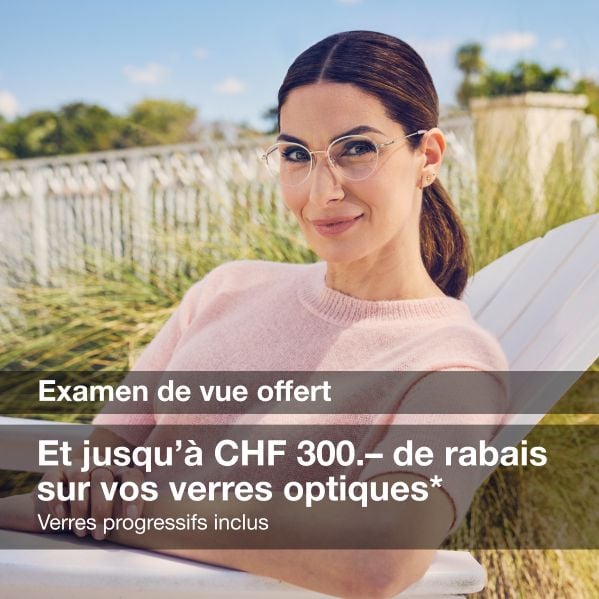 Jusqu'&agrave; CHF 400.- de rabais sur vos lunettes optiques