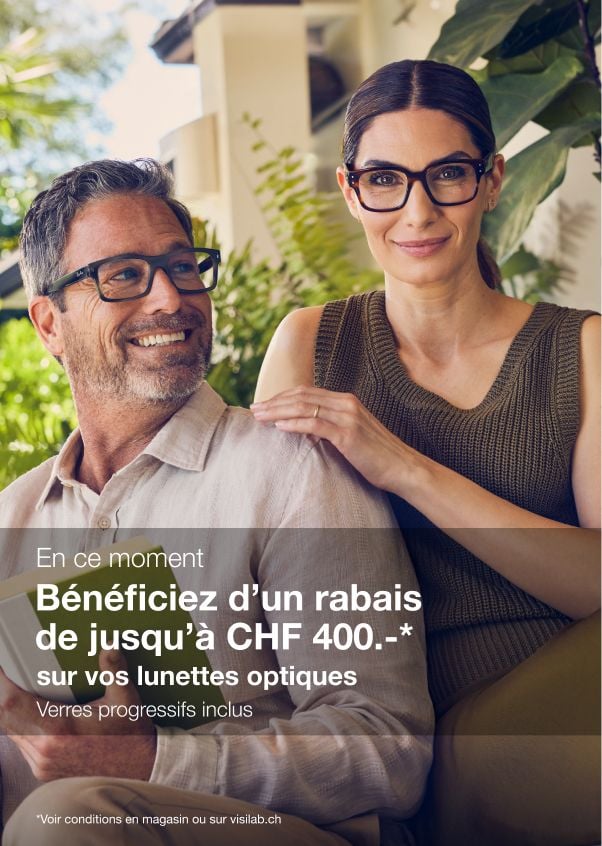 Jusqu'&agrave; CHF 400.- de rabais sur vos lunettes optiques