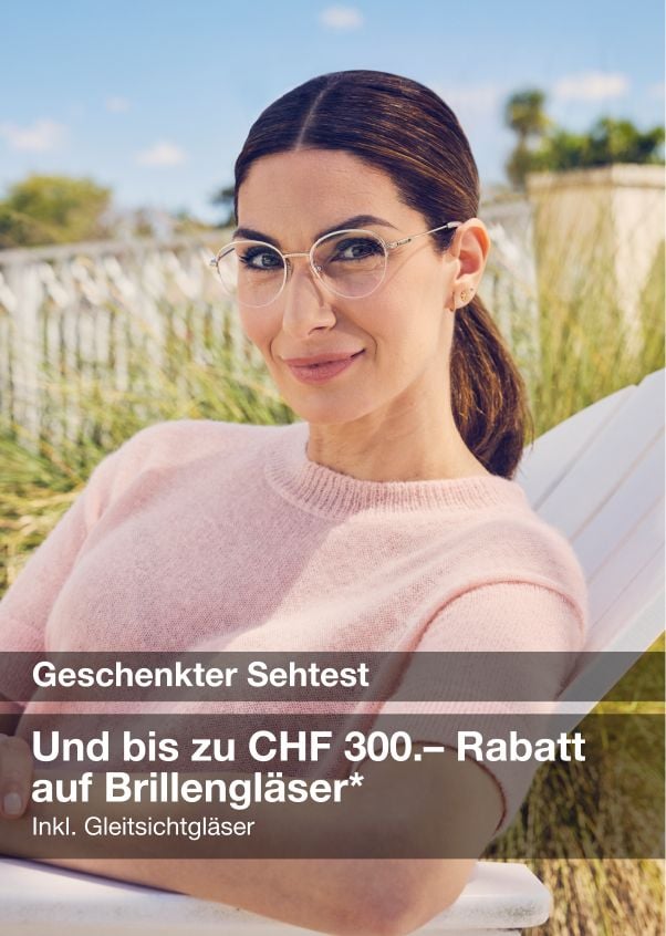 Bis zu CHF 400.- Rabatt auf Ihre Korrekturbrille