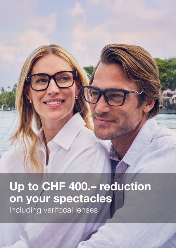 Get up to CHF 400 off your prescription glasses – progressive lenses included