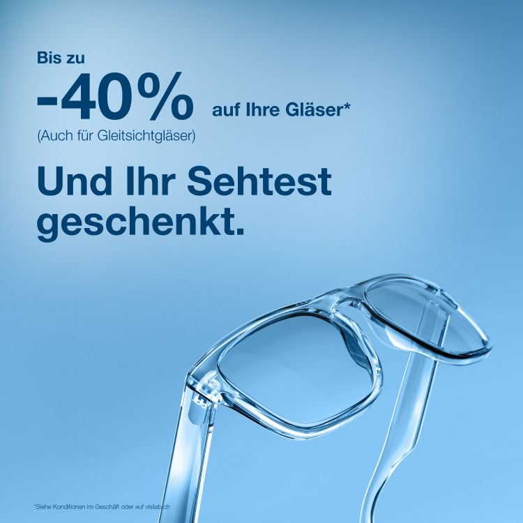 Bis zu -50% auf Brillengläser Inkl. Gleitsichtgläser Bis zu -50% auf Brillengläser Inkl. Gleitsichtgläser