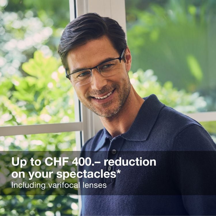 Get up to CHF 400 off your prescription glasses &ndash; progressive lenses included