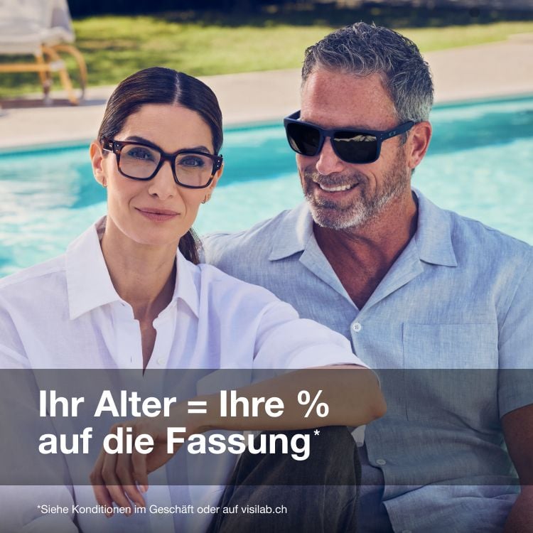Ihr Alter = Ihre % auf die Fassung und geschenkter Sehtest